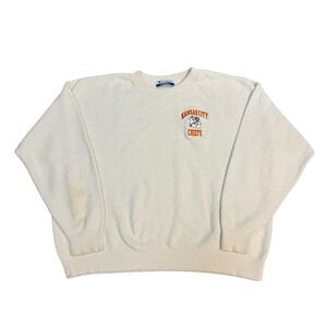 Vintage Champion Kansas City Chiefs Sweater Embroidered NFL Crewneck Cream L XL